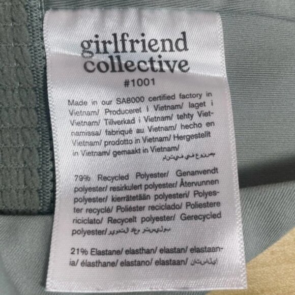 Girlfriend Collective Sage Green High Neck Sports Bra Tank Top RacerBack Size S - Picture 5 of 6